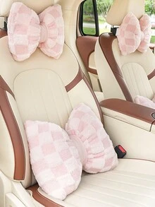 1 件装汽车头枕颈枕毛绒柔软舒适车用头枕枕头内饰用品 - 均碼 - 查看 4