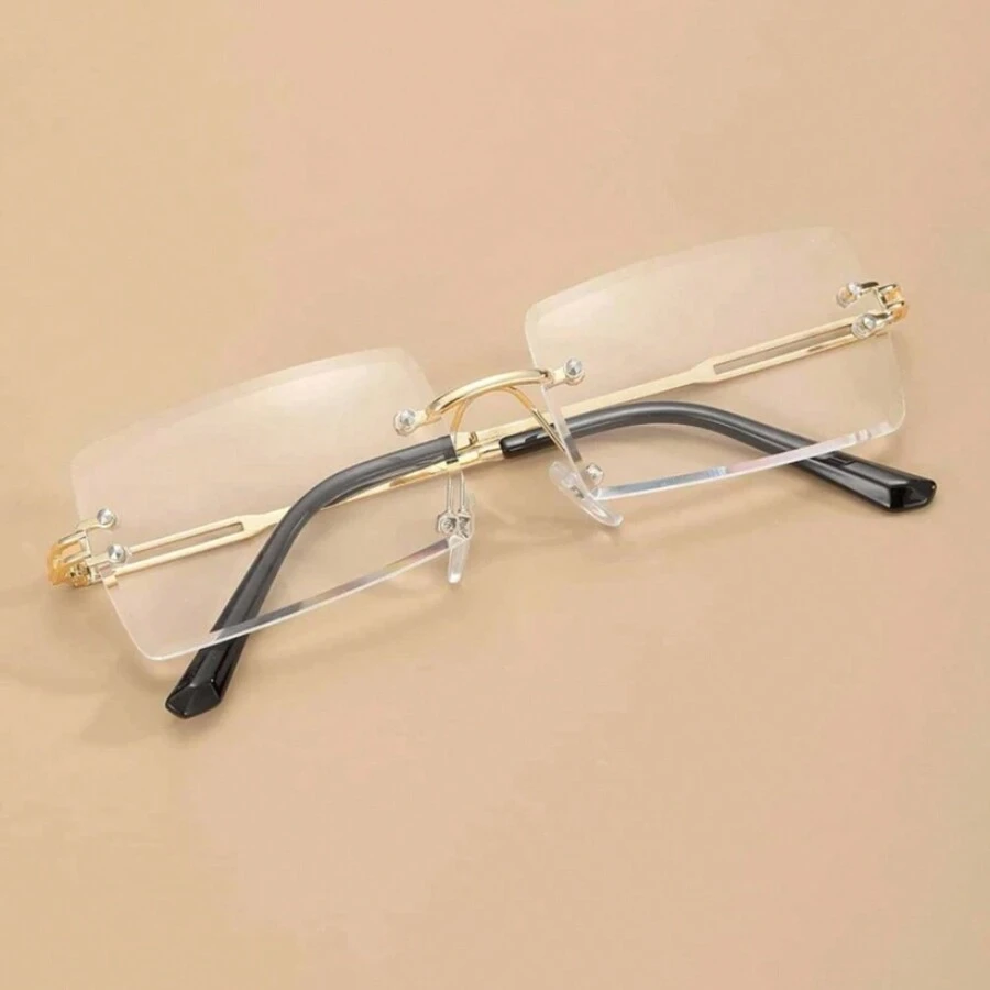 1 Stück Modische eckige Rahmen Klarglas Brille für Herren, geeignet für den täglichen Gebrauch