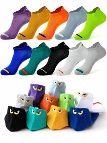 10pairs/Set Men's Low Cut Breathable Sport Socks With Mesh Design, Moisture Wicking Antibacterial, For Gym
