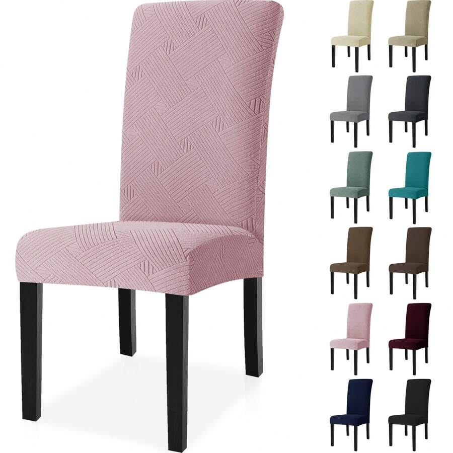 Ystyle Chair Covers With Backrest 2/4/6 Pieces, Stretch Chair Covers Living Room Kitchen, Universal Stretch Chair Covers, Modern Anti-Scratch Cat Chair Covers - Rusty Rose - View 1