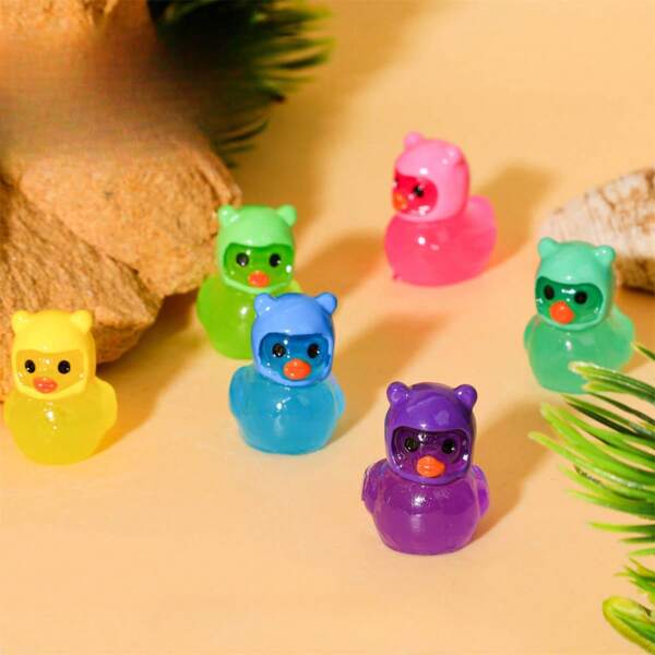 10/20/30 peças Mini Patos de Resina Luminosos, Animais Bonitos Figuras de Patos em Miniatura Pequenos Figuras de Patos de Resina Brilham no Escuro Mini Animais de Resina para Decoração de Paisagem em Miniatura de Festa em Casa (Cor Aleatória)