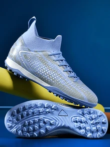 女式足球鞋，休闲镶钉专业训练鞋，女式足球运动鞋 - 淺藍色 - 查看 3