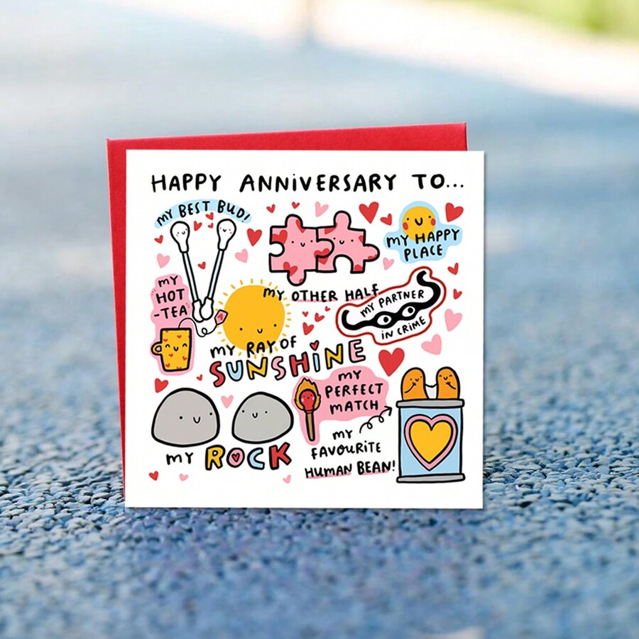 One Year Anniversary Gift, Romantic Anniversary Card, Happy Anniversary