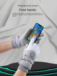 Gants de ski d'hiver femme, doublure thermique, épais, écran tactile, coupe-vent, imperméable, gants chauds pour le cyclisme et les activités de neige