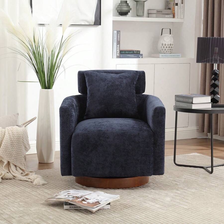 COOLMORE 360 Degree Rotation Design, Multi-Gear Adjustment Backrest, Soft And Comfortable Chenille Fabric, Ergonomic Design Of The Living Room Chair