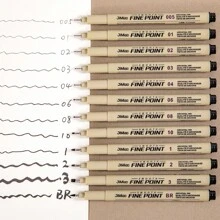 1/12Pcs Tip Pigment Liner Micron Ink Marker Pen For Manga Draw Sketching Needle Pen Hook Line Pen Sketch Stationery Set Art Supplies Back To School