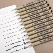 1/12Pcs Tip Pigment Liner Micron Ink Marker Pen For Manga Draw Sketching Needle Pen Hook Line Pen Sketch Stationery Set Art Supplies Back To School