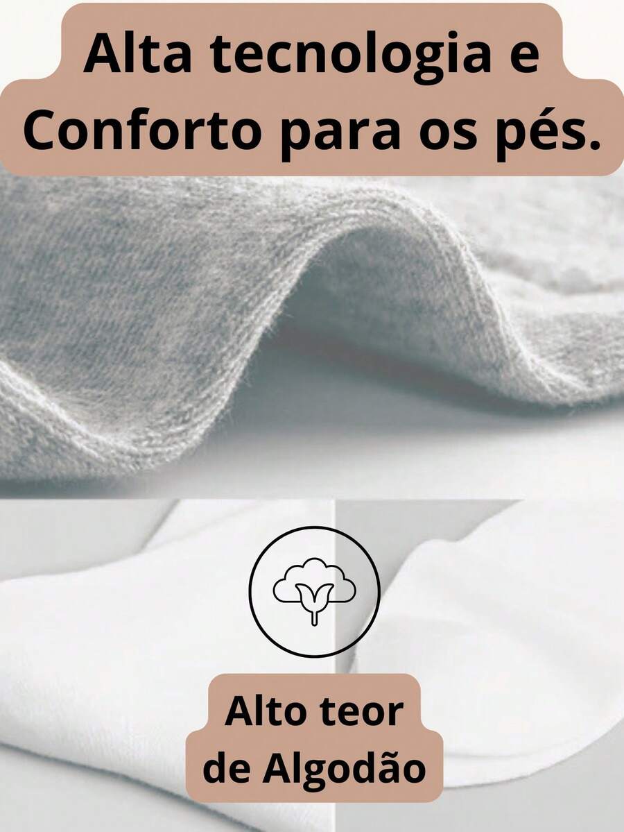 Kit 6 Meia Soquete Conforto Cores Lisas Unissex Feminina e Masculina