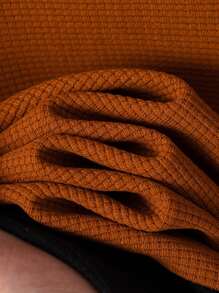 1 套男士时尚拼色插肩袖高领夹克外套 + 裤子轻便 2 件套服装，适合春秋季节 - 摩卡棕 - 查看 6