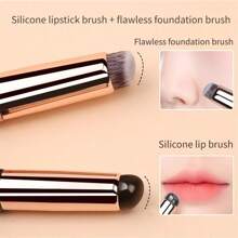Cọ son môi silicon Cọ môi có nắp chống bụi Đầu mềm mới Son môi lì tiện lợi Cọ sửa môi tiện lợi - Nhiều màu - Xem 1