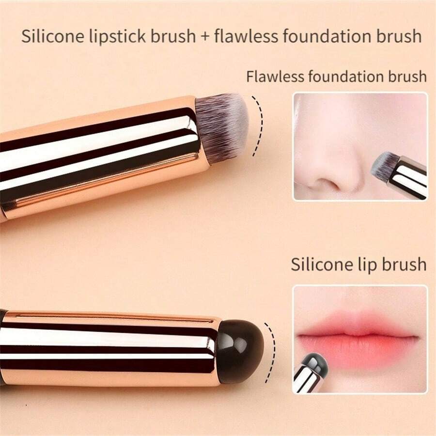 Cọ son môi silicon Cọ môi có nắp chống bụi Đầu mềm mới Son môi lì tiện lợi Cọ sửa môi tiện lợi - Nhiều màu - Xem 1