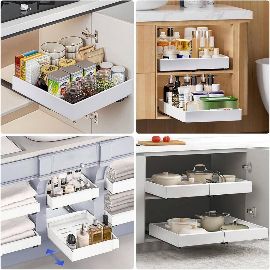 Pull Out Organizer, Adjustable Expandable Slide Out Drawer