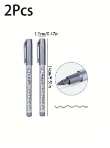 2pcs Gold & Silver Metallic Paint Markers, DIY Hand Lettering Pens For Signing, Marking, Suitable For Glass, Wood, Metal And Other Materials