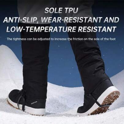 1 Pair Adjustable Waterproof Anti-Bug Anti-Sand Warm Leg Gaiters, Outdoor Hiking Climbing Snow Hiking Leg Protector