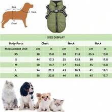 1 pezzo Giacca per animali domestici verde impermeabile e antivento, con cerniera anteriore e strisce riflettenti, imbracatura per il petto per gatti e cani, cappotto per l'esterno per l'inverno - Verde - Visualizzare 9