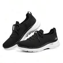 Skechers GO WALK 6 男士休闲一脚蹬运动运动鞋，带字母设计 - 黑色 - 查看 3