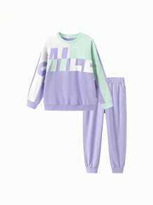 Balabala Meisjes Letter Print Sport Set 2024 Herfst Trendy Tweedelig