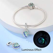 镀银夜光石猫爪饰品，夜光玻璃珠，梦幻星形水晶饰品，适合 DIY 女士手链吊坠项链首饰制作女士首饰 - 彩色 - 查看 6