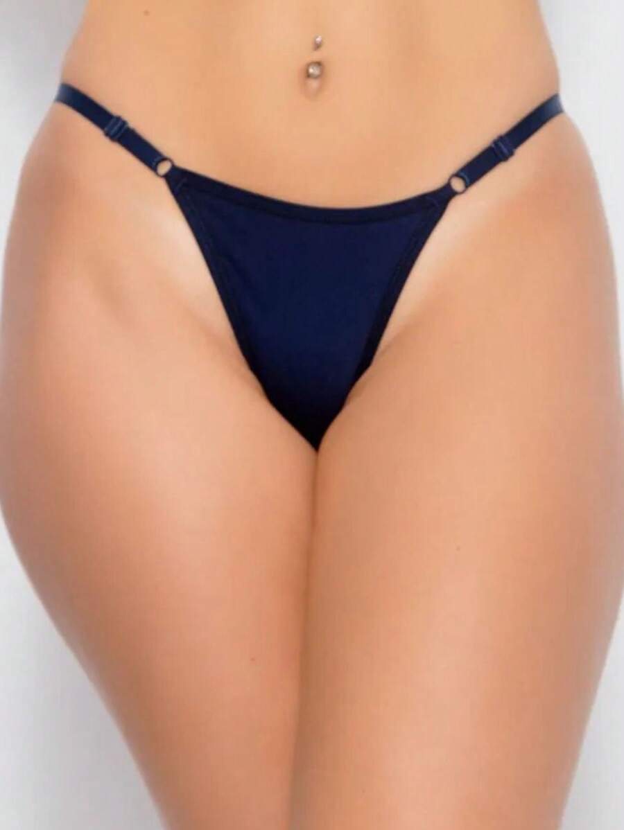 HOT LOVE ADJUSTABLE THONG PANTIES - 黑色 - 查看 1