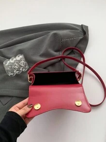 Fashionable Minimalist Solid Color Oblique Shoulder Hand-Carry Crossbody Small Square Bag For Women