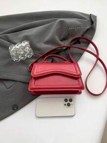 Fashionable Minimalist Solid Color Oblique Shoulder Hand-Carry Crossbody Small Square Bag For Women