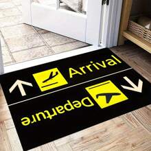 1pc Home Decor, Kitchen Mat, Airplane Arrival And Departure Welcome Doormat, Indoor & Outdoor Entrance Carpet, Washable Floor Mat, Suitable For Home, RV, Kitchen, Bathroom And Balcony Decoration - Multicolor - View 3