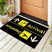 1pc Home Decor, Kitchen Mat, Airplane Arrival And Departure Welcome Doormat, Indoor & Outdoor Entrance Carpet, Washable Floor Mat, Suitable For Home, RV, Kitchen, Bathroom And Balcony Decoration - Multicolor - View 1