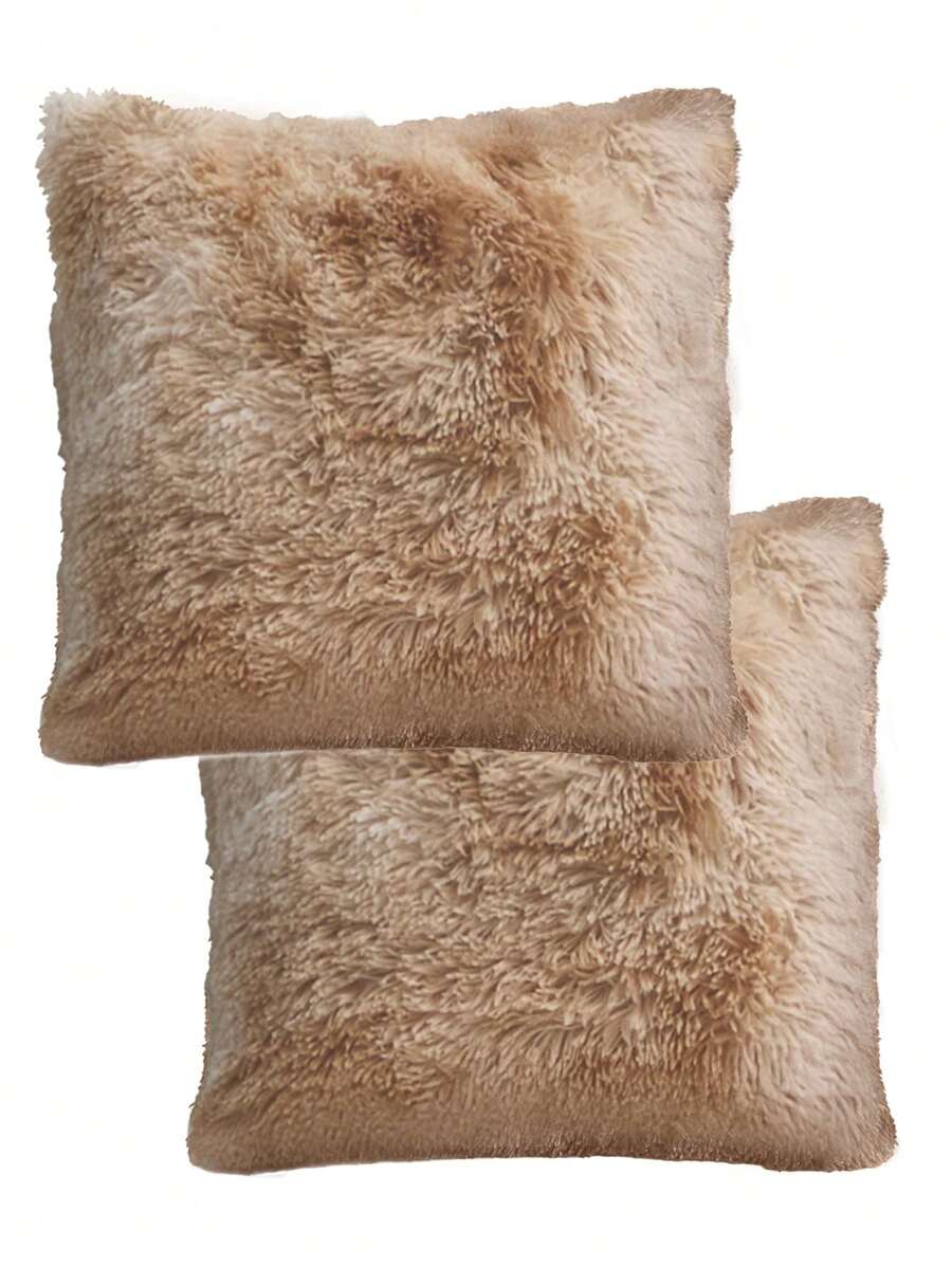 Home Elephant 2-Piece Soft And Padded Decorative Cushions - 摩卡棕 - 查看 1