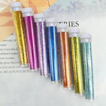 7pcs/Set Holographic Laser Ultra Fine Glitter Resin Craft Art Eye Shadow Makeup Glitter Powder, Golden Onion Powder Shade, Suitable For Glue & Slime DIY Nail Charms Nail Gems Nail Supplies - Multicolor - View 1