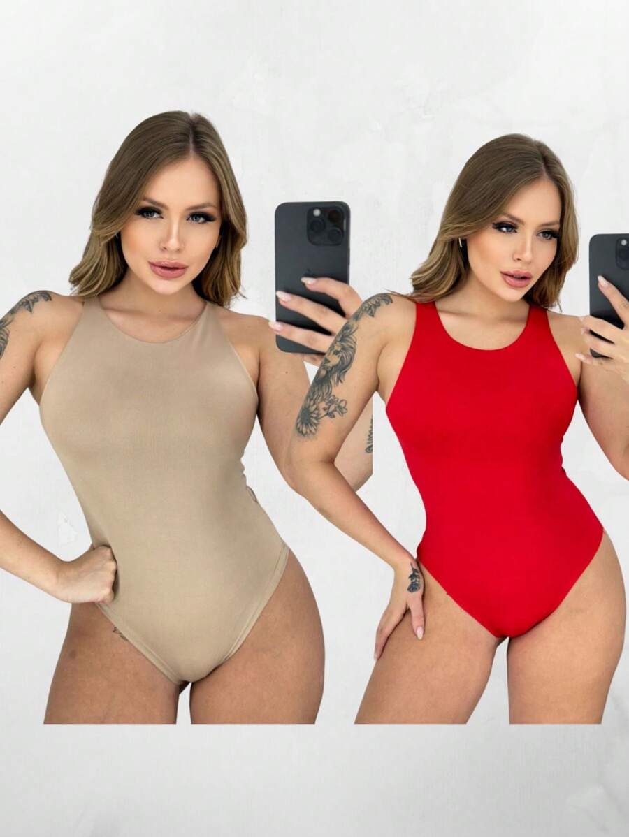 Kit With 2 Basic Bodysuits, Women's Tank Top, Women's Leotard, Foreign Fashion