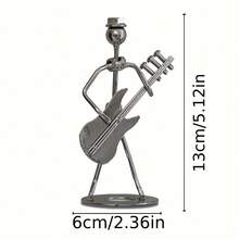 1pcĐồ trang trí âm nhạc Dòng nghệ sĩ biểu diễn âm nhạc mới, Tác phẩm nghệ thuật bằng sắt, Nghệ sĩ biểu diễn, Ban nhạc đầy đủ. Trang trí nhà cửa, Xích đu để bàn, Giá trị trang trí cao - đàn ghi-ta - Xem 6