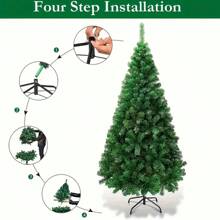 Best Choice Artificial Christmas Tree, Green Christmas Tree, Foldable Design Party Decor Tree, Dense Branches, Easy Assembly, Suitable For Home, Office, Party Decoration. 2025 Christmas Tree. Scenery Christmas Tree Christmas Decorations Home Christmas Gifts Christmas Decor - Multicolor - View 7