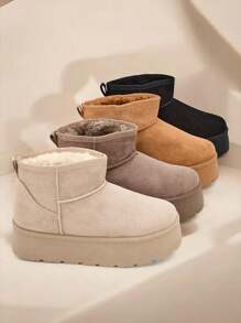 Royalfashion 短款女士雪地靴 Like Hawanni - 駝色 - 查看 4