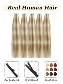 20-calowe taśmy do przedłużania włosów, włosy ludzkie, niewidoczne, bezszwowe, popielate, blond i 613, blond, 100% Remy, przedłużki z ludzkich włosów, prawdziwe włosy ludzkie, 50 g/opakowanie, 20 szt. przedłużek na taśmie