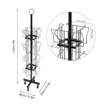 4 Tier 360° Rotating Greeting Card Rack Retail Display W/16 Pocket For Postcards