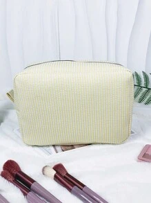 1Pc Customised Embroidery Minimalist Square Makeup Bag,Makeup Bag Makeup Pouch Skincare Bag Toiletry Bag Packing Cubes,Travel Essentials Cruise Essentials Dorm Essentials,Wedding Bridesmaid Gifts,Mom Gifts,Birthday Gifts,Gifts For Friends And Teachers,Home Decor,Bathroom Livingroom Bedroom Decor,Bathroom Organizer,Jewelry Organizer,Lip Oil Organizer,Nail Polish Organizer Storage Makeup Organizer Makeup Case