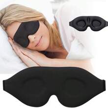 1 mặt nạ ngủ 3D có nút tai, dành cho nam và nữ, phụ kiện ngủ, mặt nạ ngủ che mắt, bịt mắt khi ngủ trưa tại văn phòng, du lịch, quà tặng cho đồng nghiệp và bạn bè - màu đen - Xem 6
