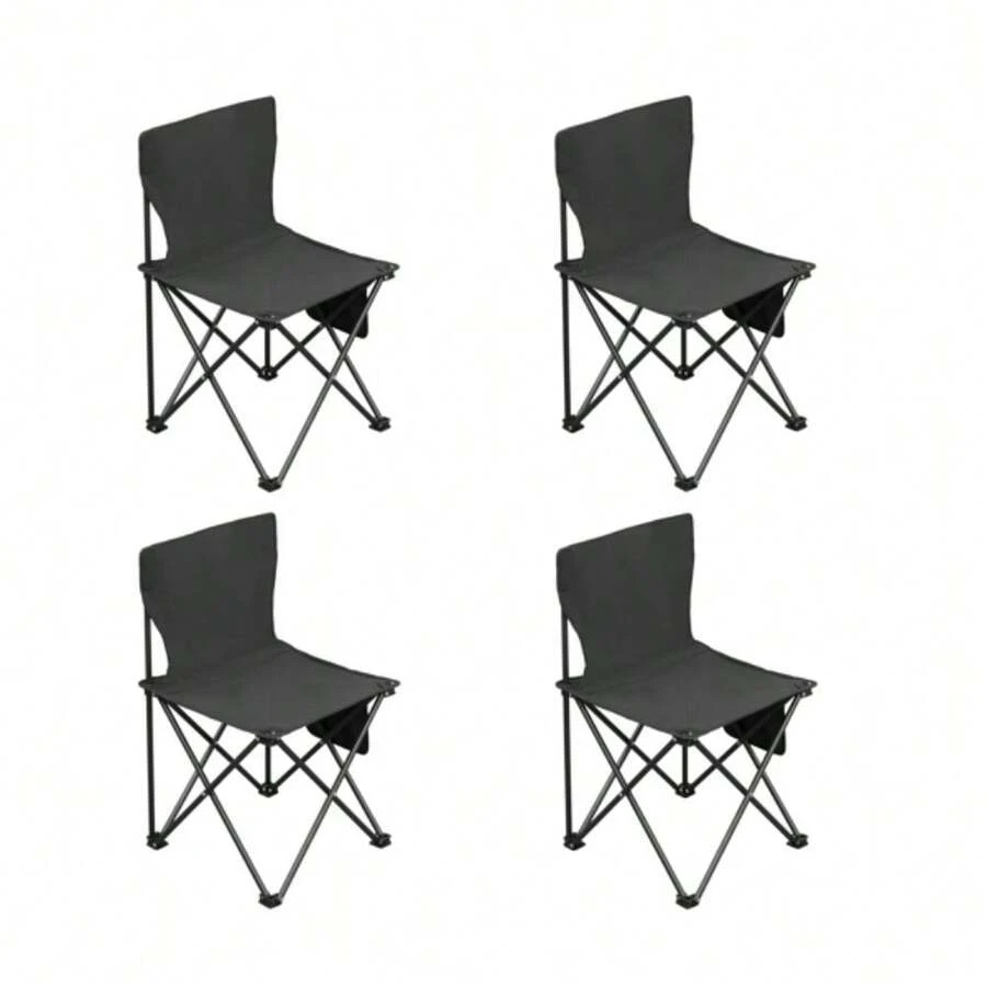 4 Pack Folding Camping Chairs With Carrying Bag, Lawn Chairs Camp Chair