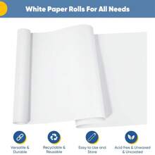 Kraft Craft Paper Roll, White Wrapping Paper, Bulletin Board Paper Roll For Art Craft Supplies, Poster Easel Chart Painting Drawing Paint Paper, Bouquet Flower Wedding Gift Wrap,School Supplies,Back To School - White - View 11