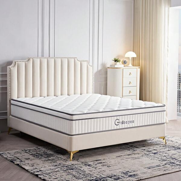 Full/Queen Mattress,10 12 Inch Hybrid Mattress In A Box,Memory Foam Queen Size Mattress With Individual Pocket Spring For Motion Isolation & Silent Sleep, Pressure Relief,Plush Firmness.