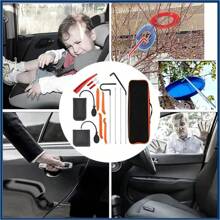 Kit De Bomba De Aire Para Abrir Puerta De Auto, Kit Desbloqueo Puerta Airbag, Herramienta Mantenimiento Reparación Desabolladuras Coche, Varilla Acero Inoxidable Extracción Interior Cuña Conductor - Negro - Ver 8