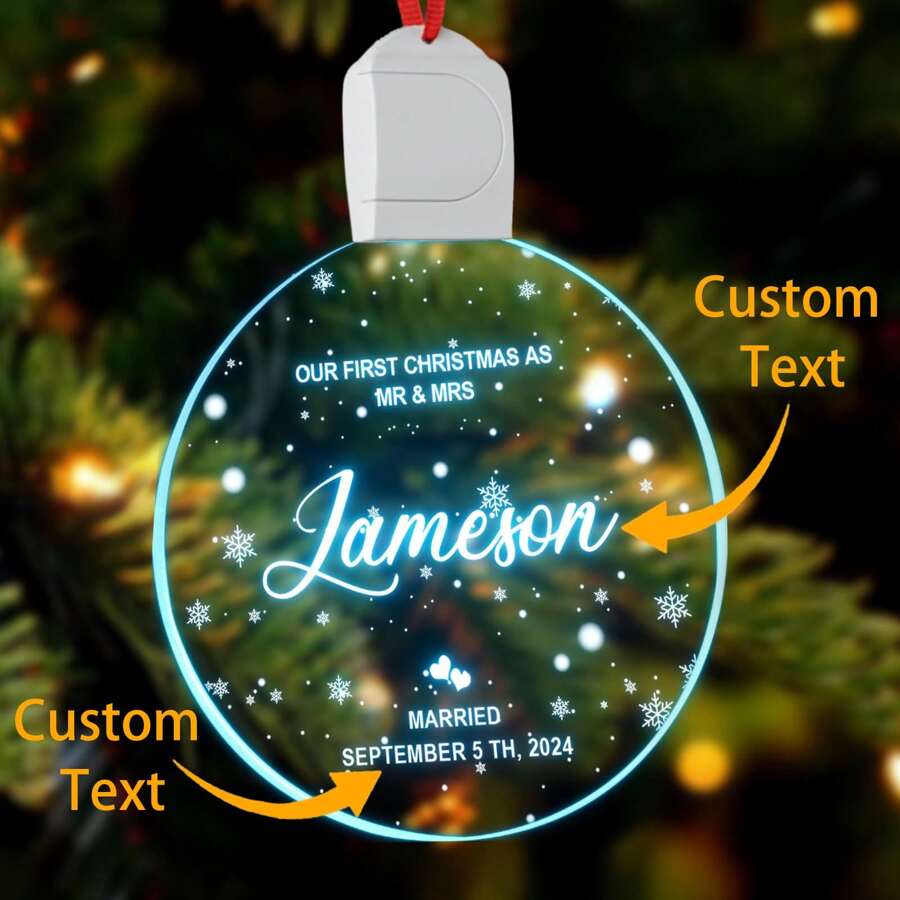 Personalized Ornaments Wedding Gifts For Couples,First Married Ornaments,Bridal Shower Gifts For Bride Birthday Graduation - White - View 1