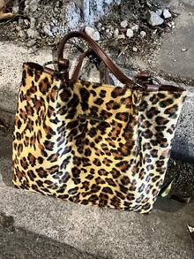 1pc Large Capacity Autumn/Winter New Plush Tote Bag, Fashionable Leopard Print Commuter Shoulder Bag, Big Capacity One Shoulder Underarm Handbag For Women - Multicolor - View 8