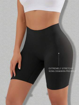 實心寬帶腰實心騎行褲,束身褲女性舒適無縫光滑安全褲,適用於裙子下著