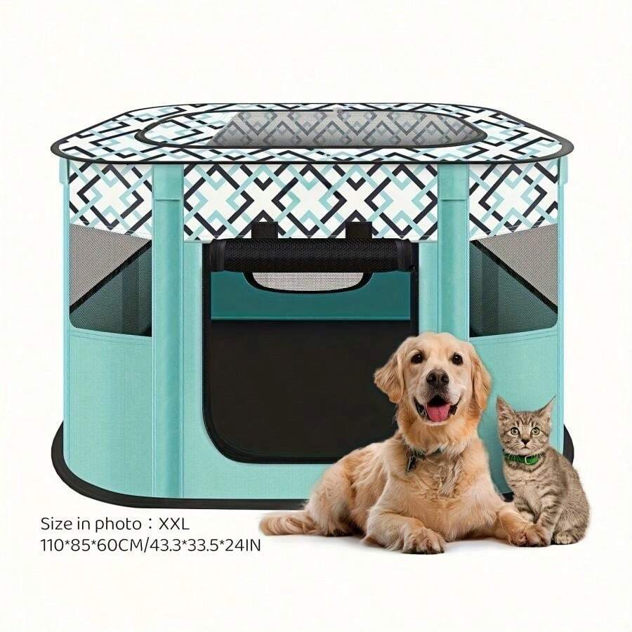 Pet Playpen For Large Dogs, Dog Playpen For Medium Large Dogs/Puppy/Cat