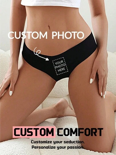 Custom Sexy Women's Funny Panties Seamless Panties Ice Silk Ultra-Thin Briefs Low Waist Traceless Lingerie Solid Color Panties Intimates Underwear,Christmas Costumes,Christmas Presents,Merry Christmas,Customized Christmas Underwear