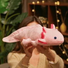 Gran almohada de peluche de ajolote, juguetes de peluche de animales Kawaii, peluches de ajolote rosa, peluches blandos, almohada de peluche suave para regalos de festivales, decoraciones romanas, almohada enorme, almohada de elefante, sudadera con capucha de ajolote