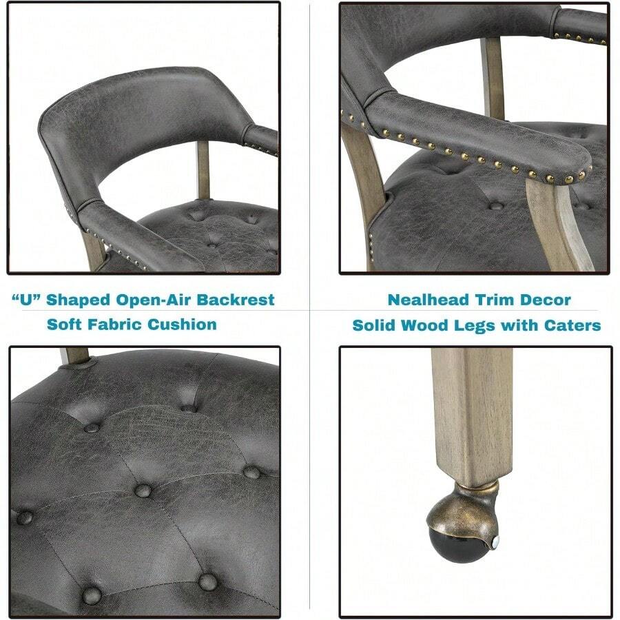 Dining Chair With Casters Set Of 4, Accent Kitchen Table Chairs With