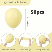 50 quả bóng bay tiệc bằng cao su màu vàng 12 inch, thích hợp cho lễ tốt nghiệp, đám cưới, sinh nhật, năm mới, kỷ niệm, trang trí tiệc ngày lễ - Màu vàng - Xem 5