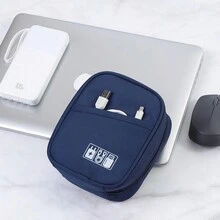 Túi đựng phụ kiện kỹ thuật số, sạc cáp dung lượng lớn, túi đựng kỹ thuật số đa chức năng - Màu xanh hải quân - Xem 5